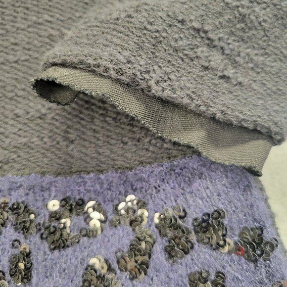 Free People Women's Tunic Sweater Dress V-Neck Sequin Embellished S/M Blue Black - Picture 8 of 9